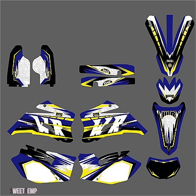 互換品 ヤマハ フェアリング WR250F WR450F WRF 250 450 WR 250F 450F 2007/11/01 バイク グラフィック背景デカール ステッカー