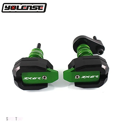 互換品 カワサキ バイクアルミフレームスライダーアンチクラッシュプロテクターニンジャ ZX-6R ZX6R 2005 2006 2007 2008_6