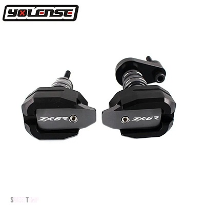 互換品 カワサキ バイクアルミフレームスライダーアンチクラッシュプロテクターニンジャ ZX-6R ZX6R 2005 2006 2007 2008_3