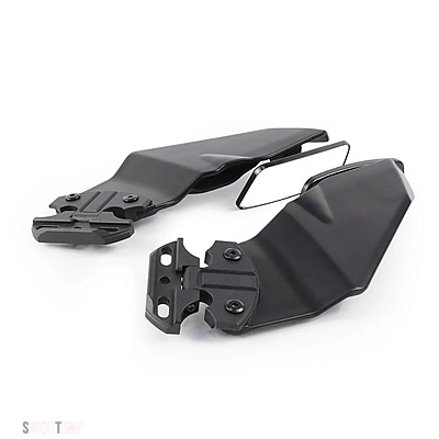 互換品 ヤマハ YZF-R3 YZF-R25 YZF-R125 T-MAX530 汎用バイクサイドウイングスポイラーフェアリング リアビューミラー付き_3