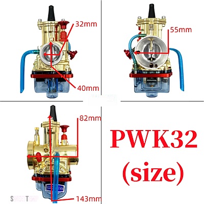 互換品 PWK28 30 32 34MM ヤマハ ジョグ ピットバイク バイク アクセサリー 電着ゴールド高速キャブレター ブルークリアオイルパン_4