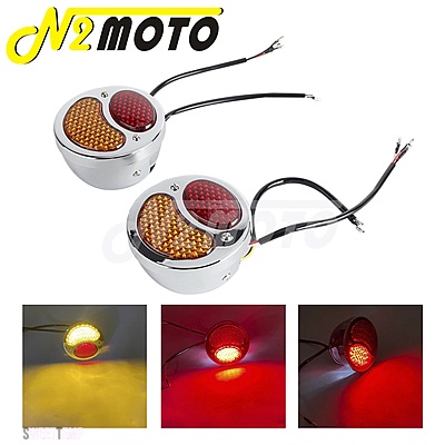 互換品 ハーレー バイク テール ブレーキ ライト LED テールライト カフェ レーサー リア ウインカー レトロ ランニング テールランプ チョッパー クル_5