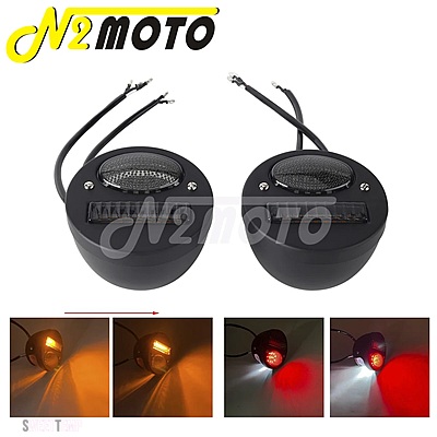 互換品 ハーレー バイク テール ブレーキ ライト LED テールライト カフェ レーサー リア ウインカー レトロ ランニング テールランプ チョッパー クル_1
