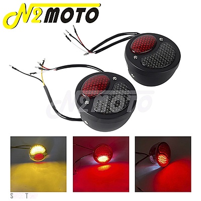 互換品 ハーレー バイク テール ブレーキ ライト LED テールライト カフェ レーサー リア ウインカー レトロ ランニング テールランプ チョッパー クル_2
