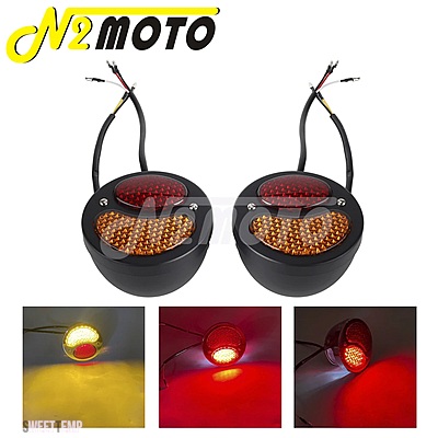 互換品 ハーレー バイク テール ブレーキ ライト LED テールライト カフェ レーサー リア ウインカー レトロ ランニング テールランプ チョッパー クル_3