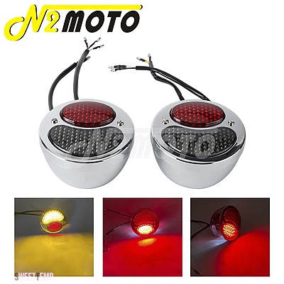 互換品 ハーレー バイク テール ブレーキ ライト LED テールライト カフェ レーサー リア ウインカー レトロ ランニング テールランプ チョッパー クル_4