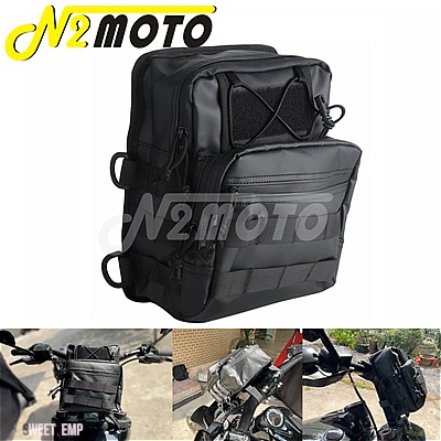 互換品 ハーレー バイクハンドルバーバッグ シシーバーバッグ ソフテイル ローライダーS ストリートボブ クラブスタイル Tバーツールバッグ_3
