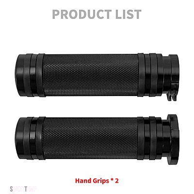 互換品 25MM CNC ツーリング ハーレー バイク 1インチハンドルバー ブラック ハンドグリップ スポーツスター ダイナ ソフテイル スーパーロー_1