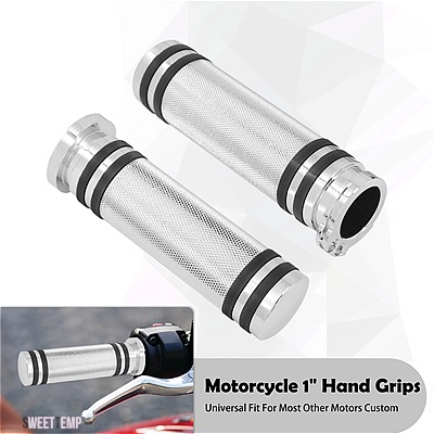 互換品 ハーレー バイク 1インチ 25MM ハンドグリップ 非電子ハンドルバーグリップ ブラック E ツーリング スポーツスター XL ダイナ ソフテイル BMW_2