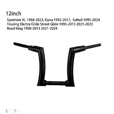 互換品 XL FLHT FLH クランプZ ツーリング ハーレー バイク 12インチ 14インチ 16インチ ハンドルバー 1.25インチ ドラッグハンドルバー_2