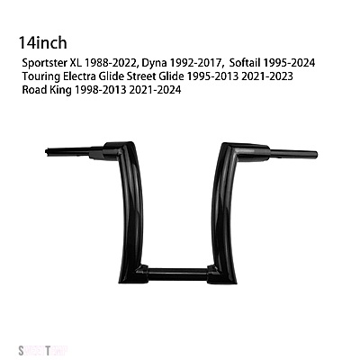 互換品 XL FLHT FLH クランプZ ツーリング ハーレー バイク 12インチ 14インチ 16インチ ハンドルバー 1.25インチ ドラッグハンドルバー_3