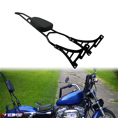 互換品 ハーレー バイク ブラック 取り外し可能助手席バックレスト シーシーバー スポーツスター XL1200R XLH1200 XL883C XL883R XLH883 2004 2005-UP