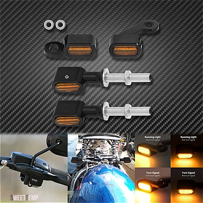 互換品 ハーレー バイク フロント + リア ターン シグナル ライト E マーク LED インジケーター ウインカー ランプ スポーツスター 883 48 72 LOW 2004-_1