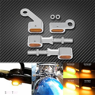互換品 ハーレー バイク フロント + リア ターン シグナル ライト E マーク LED インジケーター ウインカー ランプ スポーツスター 883 48 72 LOW 2004-_2