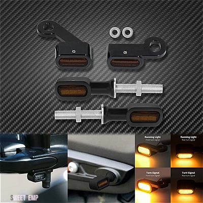 互換品 ハーレー バイク フロント + リア ターン シグナル ライト E マーク LED インジケーター ウインカー ランプ スポーツスター 883 48 72 LOW 2004-_3