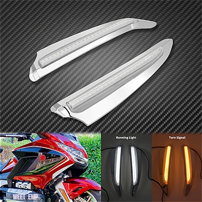 互換品 ホンダ バイク フロントライト付きベントトリム LED ウィンカー ランニングライトキット E ゴールドウィング DCT ツアー 1800 F6B GL1800 2018-2_1