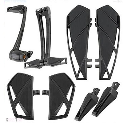 互換品 ハーレー ファントムフロアボード フットペグ ブラックシフトレバー FL ソフテイル ツーリングロード キングトライクモデル シフターペグ