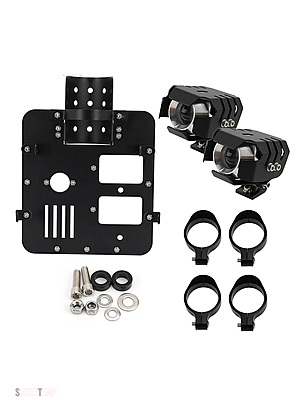 互換品 ホンダ 41MM フォーククランプ バイク補助ランニングヘッドライト ホワイト LED フォグランプ スポットライト ブラケット付き ヤマハ オフロード