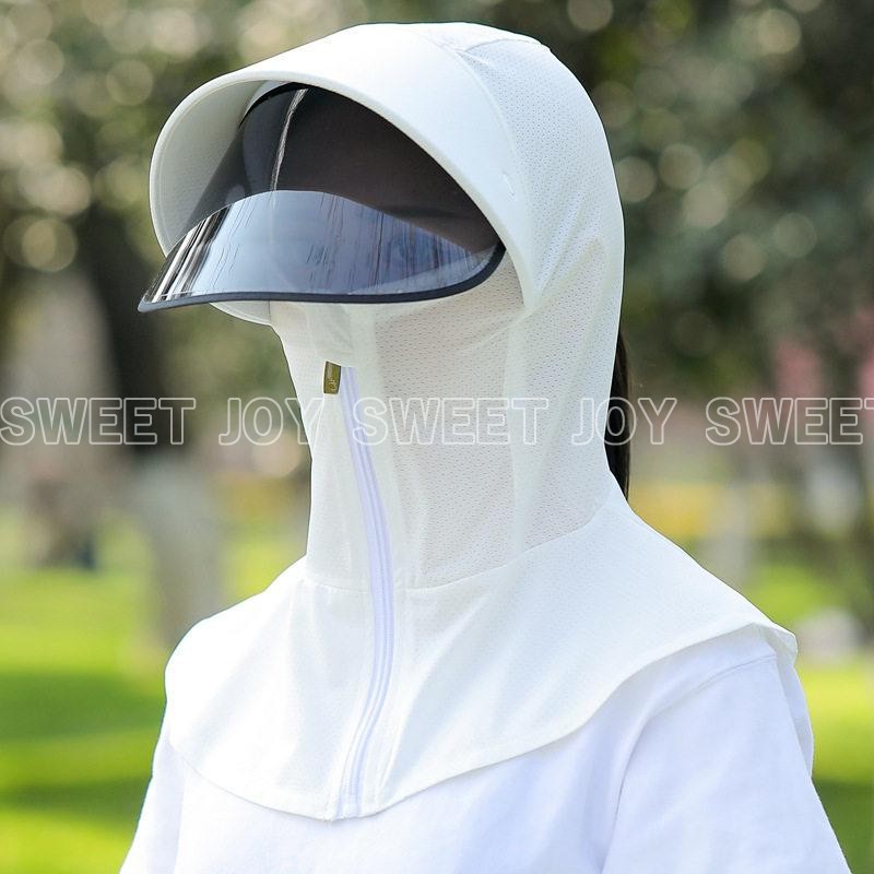 帽子 男女兼用 uvカット 完全遮光 日焼け防止 着脱可能 フェイスマスク つば広帽子 紫外線対策 ...