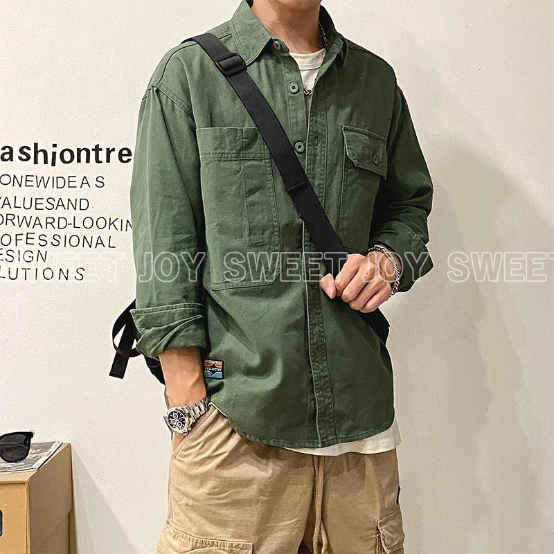 カバーオール ライトアウター メンズ ワークシャツ 作業 両ポケット 不対称デザイン 個性 アメカジ ワンポイント おしゃれ カッコイイ 大きいサイズ ゆったり |  | 02