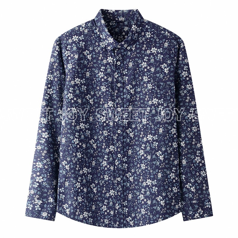 Supreme 花柄 総柄　ボタンダウンシャツ SUPREME All Over Print BD Shirt 白紺 M シュプリーム 長袖