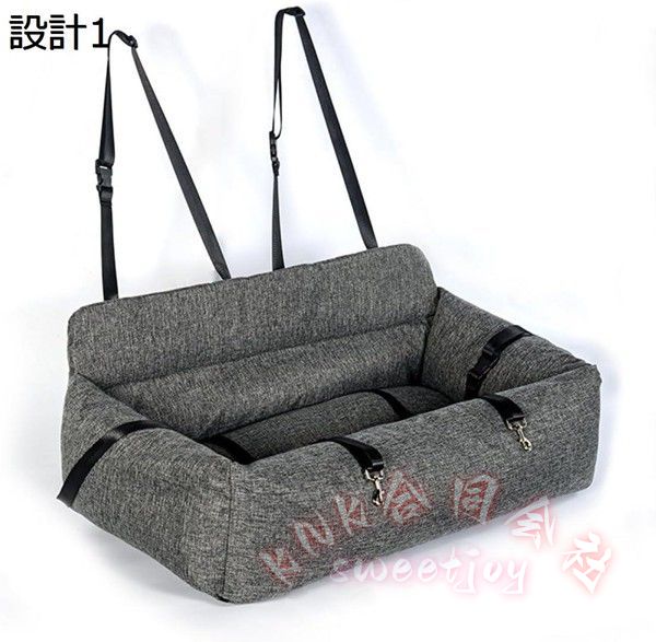 犬用ドライブボックス 中型犬 後部座席 2匹用 KNK 車用ペットシート ペットベッド キャリーバッグ 小型犬 猫用 飛び出し防止 ふかふか クッション 旅行 お出かけの画像