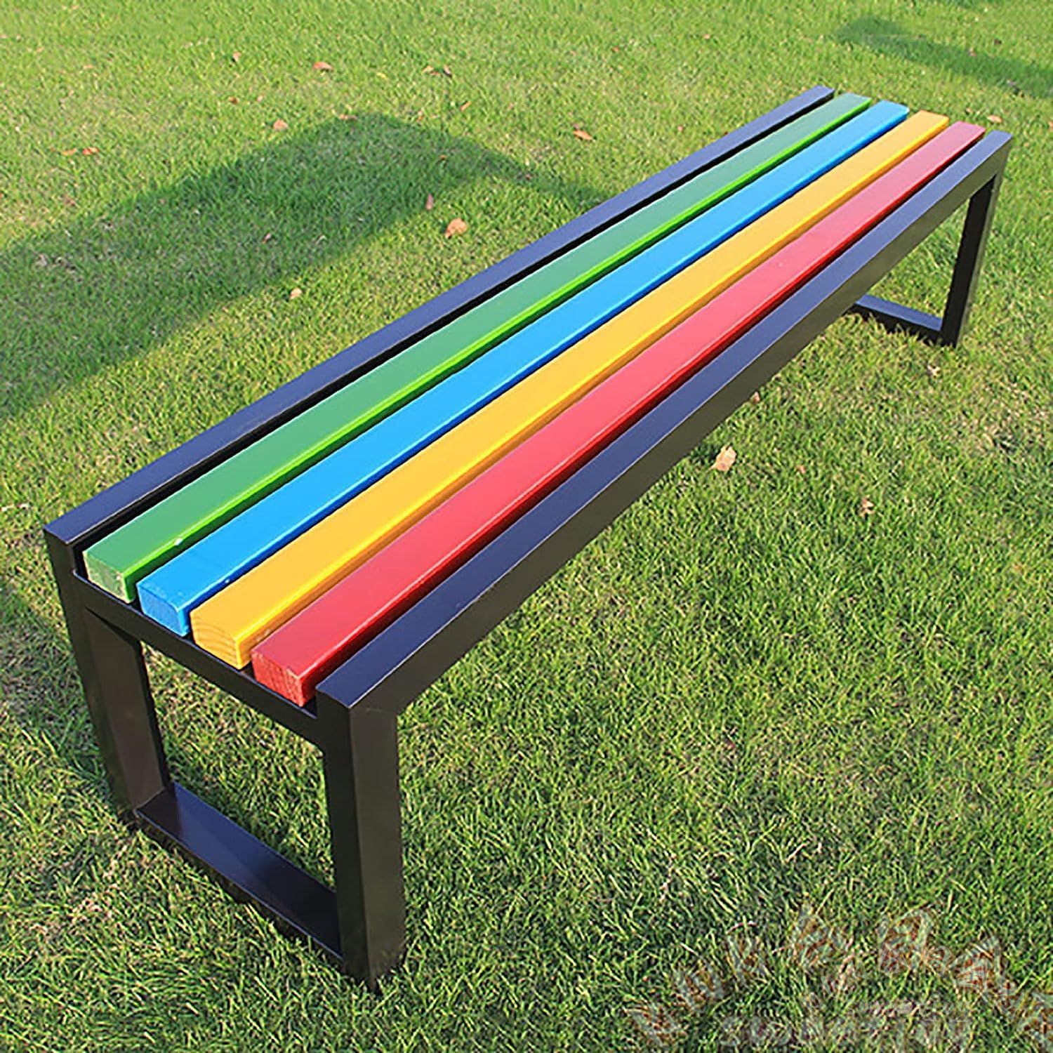 ガーデンベンチ 屋外 パークベンチ 木製 防食無垢材 KNK(株） 100/120/150/180cm選択 スチール脚 耐荷重タイプ 庭/中庭/公園 休憩椅子 アウトドア家具_1