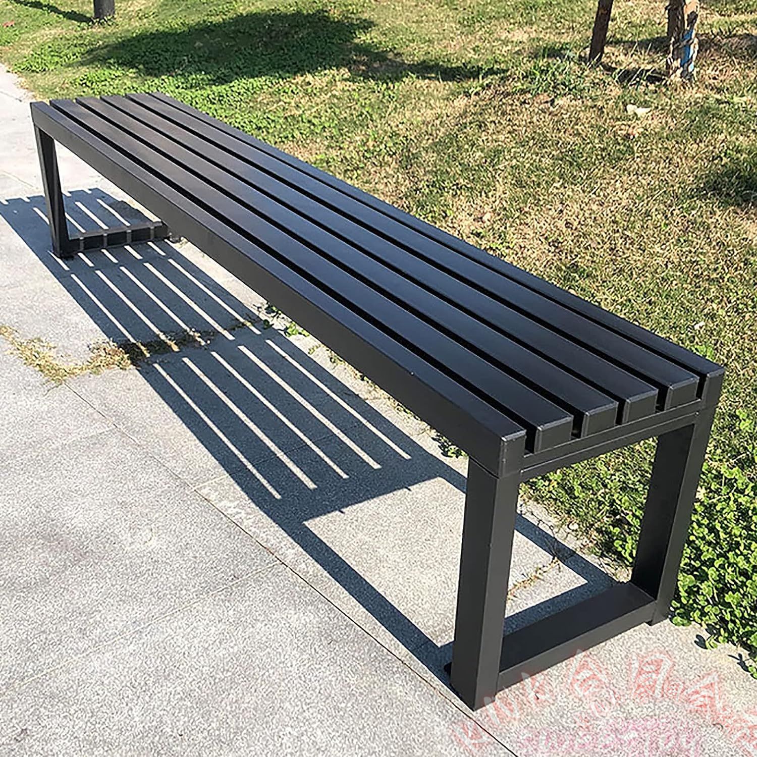 ガーデンベンチ 屋外 パークベンチ 木製 防食無垢材 KNK(株） 100/120/150/180cm選択 スチール脚 耐荷重タイプ 庭/中庭/公園 休憩椅子 アウトドア家具_13