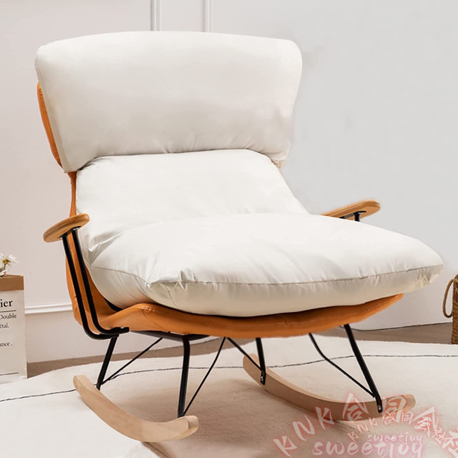 折りたたみリクライニングチェア ロッキングチェア KNK(株） 角度調節 昼寝チェア 耐荷重250kg 多機能 1人用 ラウンジチェア_1