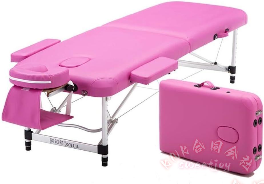 折りたたみマッサージベッド アルミ軽量 有孔タイプ KNK(株） 185×70cm 高さ48〜72cm調整 整体/施術/エステに ポータブルで持ち運び便利の画像