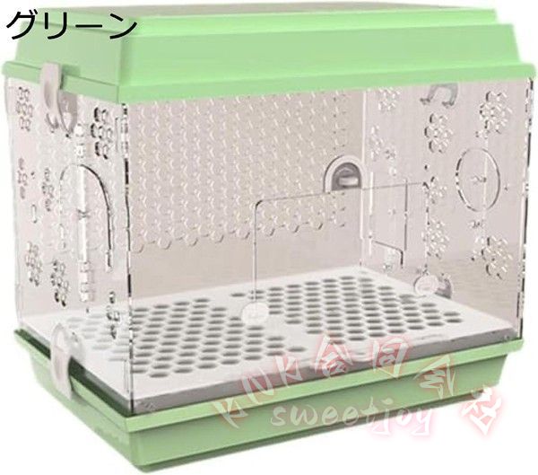 大型アクリル鳥かご 豪華セット KNK(株） 透明バードケージ 大きいケージ インコ/オウム対応 掃除簡単 自動給餌器付き 鳥籠の画像