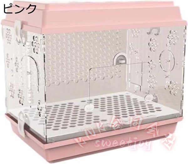 大型アクリル鳥かご 豪華セット KNK(株） 透明バードケージ 大きいケージ インコ/オウム対応 掃除簡単 自動給餌器付き 鳥籠の画像