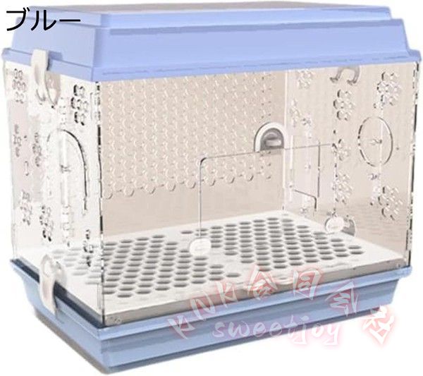 大型アクリル鳥かご 豪華セット KNK(株） 透明バードケージ 大きいケージ インコ/オウム対応 掃除簡単 自動給餌器付き 鳥籠の画像