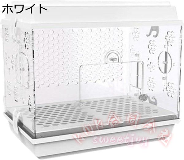 大型アクリル鳥かご 豪華セット KNK(株） 透明バードケージ 大きいケージ インコ/オウム対応 掃除簡単 自動給餌器付き 鳥籠の画像