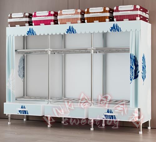 ワードローブ クローゼット カバー付き ハンガーラック KNK(株) 頑丈 大容量 おしゃれ 洋服収納 組み立て式 省スペース 防湿 防塵 防カビ 寮 寝室_1