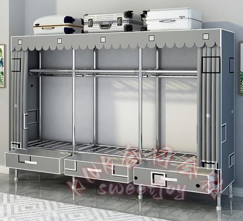 ワードローブ クローゼット カバー付き ハンガーラック KNK(株) 頑丈 大容量 おしゃれ 洋服収納 組み立て式 省スペース 防湿 防塵 防カビ 寮 寝室_3