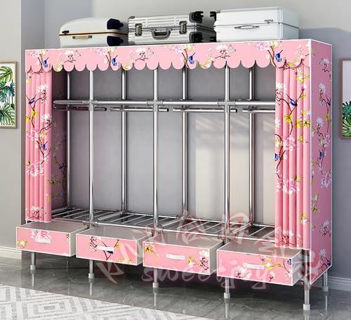 ワードローブ クローゼット カバー付き ハンガーラック KNK(株) 頑丈 大容量 おしゃれ 洋服収納 組み立て式 省スペース 防湿 防塵 防カビ 寮 寝室_4