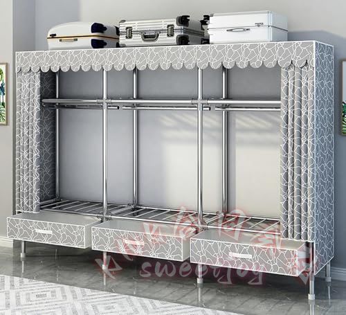 ワードローブ クローゼット カバー付き ハンガーラック KNK(株) 頑丈 大容量 おしゃれ 洋服収納 組み立て式 省スペース 防湿 防塵 防カビ 寮 寝室_6