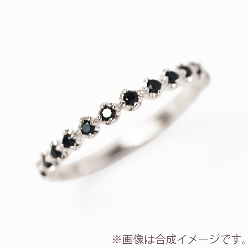リング 指輪 ブラック スピネル エタニティ レディース 女性 彼女 誕生日 記念日 プレゼント ギフト 18金 10金 金属アレルギー 対応 安心 ピンクゴールド_16