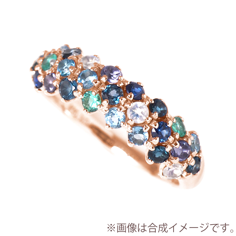 リング パヴェ アミュレット オーシャン 指輪 ボリューム 幅広 女性 厄年 お守り K18 18金 18K K10 10金 10K アレルギー対応 ゴールド プレゼントの画像