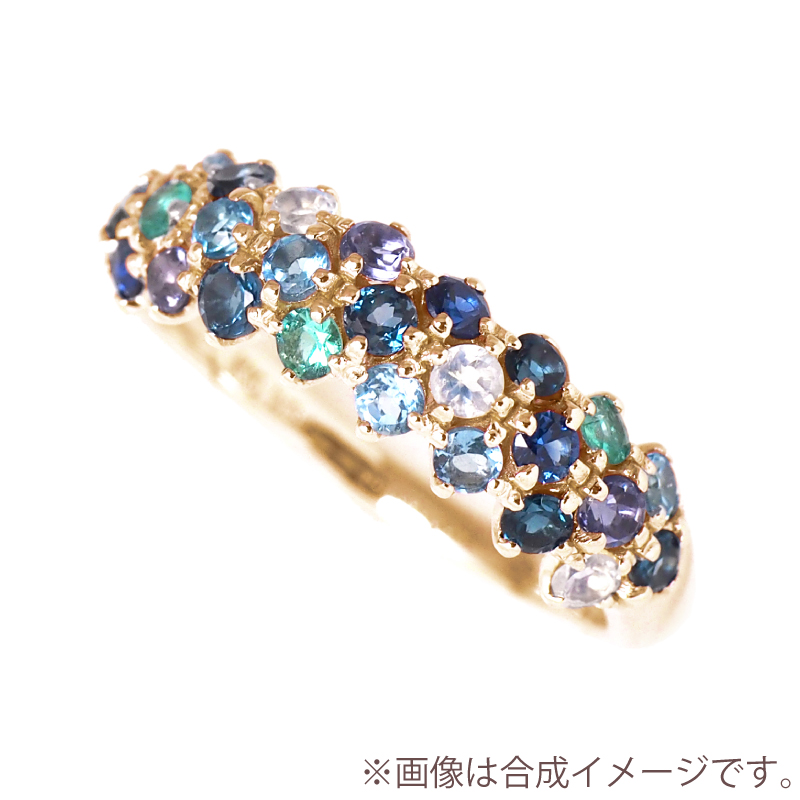 リング パヴェ アミュレット オーシャン 指輪 ボリューム 幅広 女性 厄年 お守り K18 18金 18K K10 10金 10K アレルギー対応 ゴールド プレゼントの画像