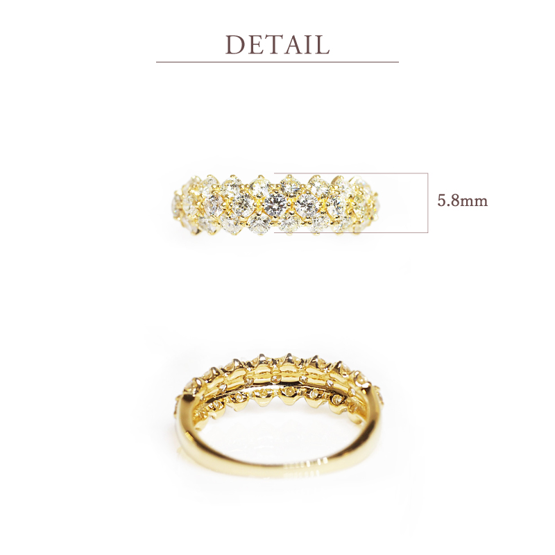 リング ダイヤモンド パヴェ 1.00ct ダイヤ 指輪 K18 18金 18K ゴールド ピンクゴールド イエローゴールド 誕生日 記念日 プレゼントの画像