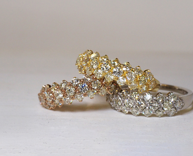 リング ダイヤモンド パヴェ 1.00ct ダイヤ 指輪 K18 18金 18K ゴールド ピンクゴールド イエローゴールド 誕生日 記念日 プレゼントの画像