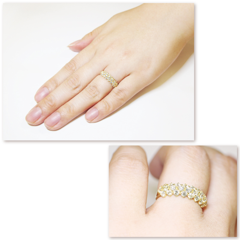 リング ダイヤモンド パヴェ 1.00ct ダイヤ 指輪 K18 18金 18K ゴールド ピンクゴールド イエローゴールド 誕生日 記念日 プレゼントの画像