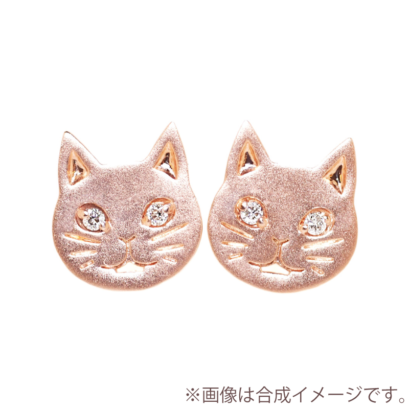 猫 ピアス ダイヤモンド ネコ ねこ 顔 フレーメン ダイヤ K18 18金 18K K10 10金 10K ゴールド アレルギー対応 レディース 猫グッズ  プレゼント 誕生日 あすつく : sj02103 : スイーツジュエリーマーケット - 通販 - Yahoo!ショッピング