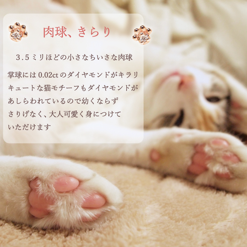 222 deux cent vingtーdeux 【9/24値上げ対象】 猫 ピアス 肉球