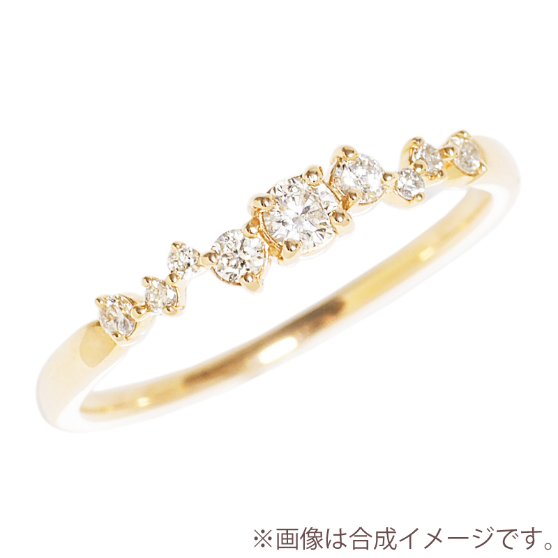 リング 指輪 ダイヤモンド ダイヤ レディース 女性 彼女 誕生石 誕生日 記念日 プレゼント ギフト 18金 10金 金属アレルギー 対応 安心 ゴールド ピンクゴールドの画像