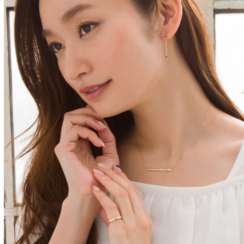 ピンキーリング 指輪 ハワイアン リング ピンキー 誕生石 レディース 女性 彼女 誕生日 記念日 プレゼント ギフト 18金 10金 K18 K10 金属アレルギー 対応 安心の画像