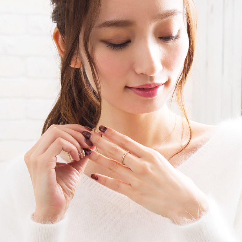 リング 指輪 セミオーダー 刻印 名入れ レディース 女性 彼女 誕生日 記念日 プレゼント ギフト 18金 10金  金属アレルギー 対応 ファミリーリング 推し 推し活の画像