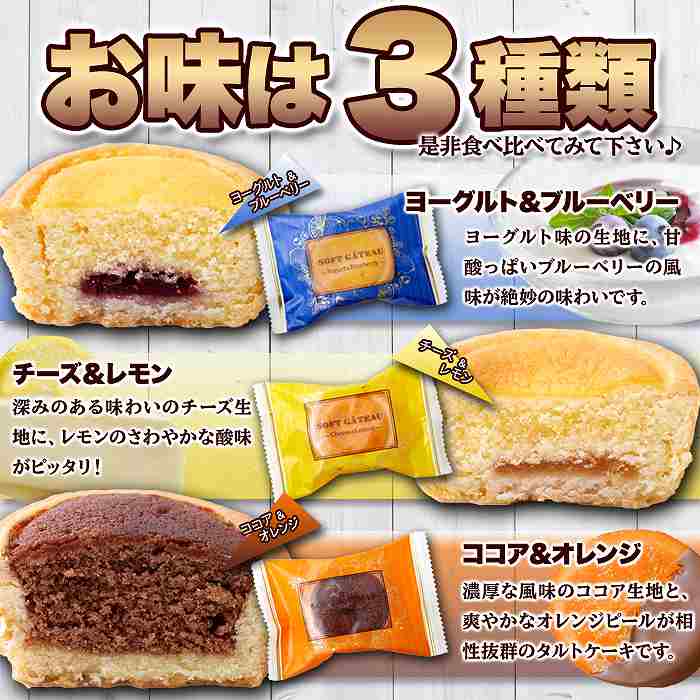 チーズ・ココア・ヨーグルト 3つの美味しさにフルーツを合わせた 3種のフルーツタルト24個 |  | 04